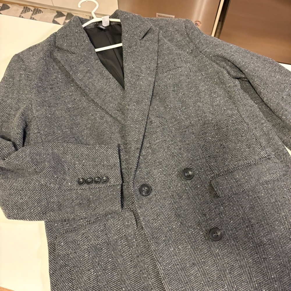 H&M Charcoal Herringbone Blazer